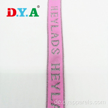 Customized Logo Metallic Jacquard Strick Polyester -Gurtband